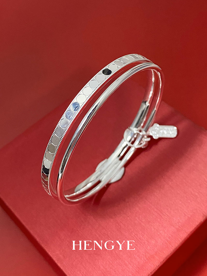 银999套环CNC带铃手镯