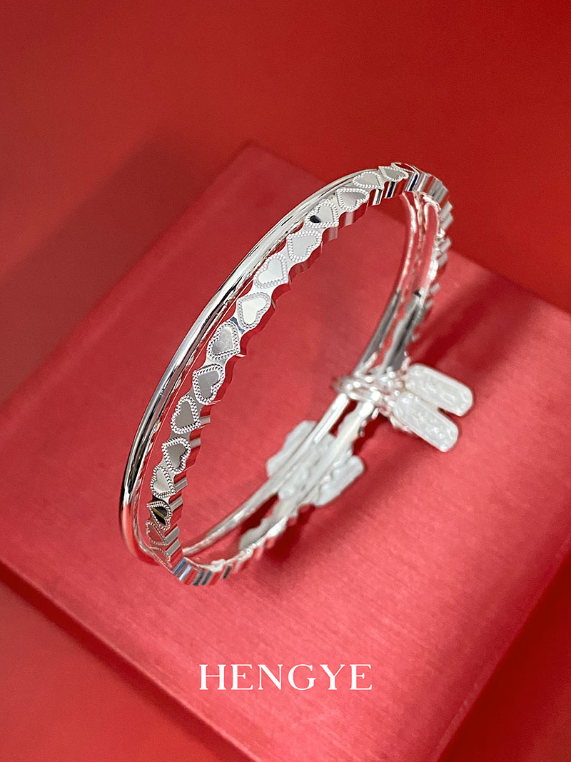 银999套环异形CNC带铃手镯